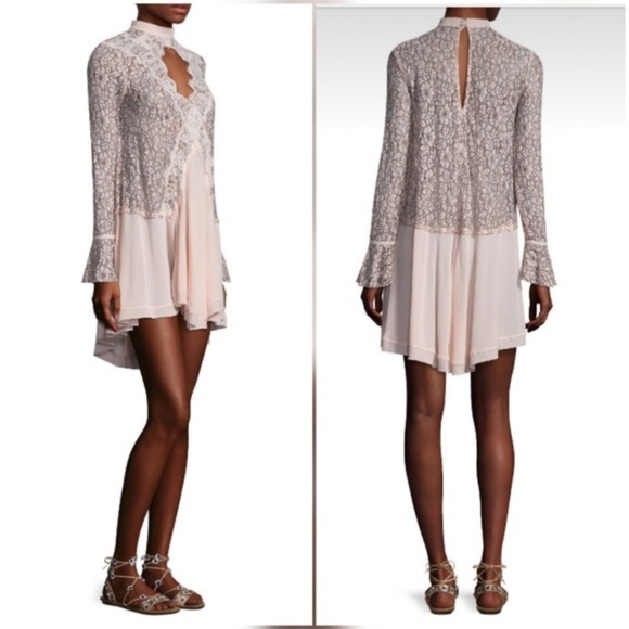 Free People Tell Tale Lace Dress Pearl - Picture 6 of 7